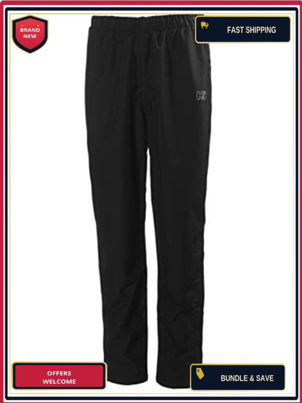 Waterproof Breathable Rain Pants High Rise Pull On Cargo